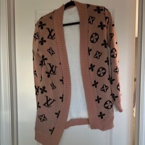 Designer Pink Cardigan Sweater